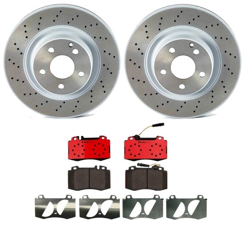 Mercedes Brakes Kit - Brembo Pads and Rotors Front (330mm) (Ceramic) 220421251264 - Brembo 1549092KIT